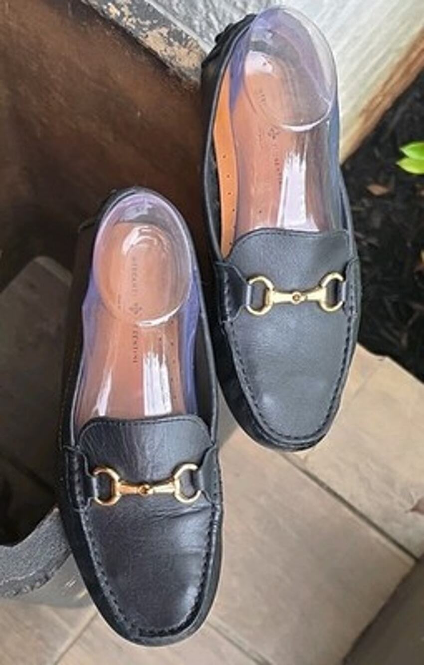 Mercanti Fiorentini Black Leather Horsebit Driving Loafers Size 8B Brazil